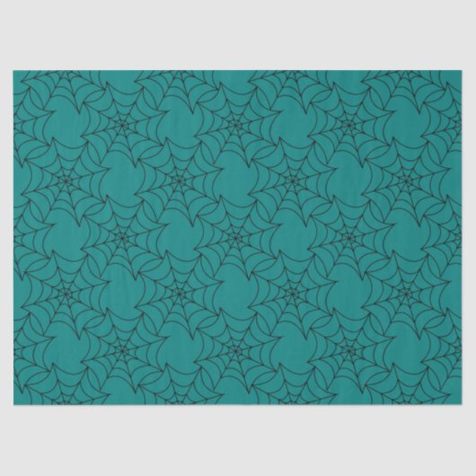 ブラックスパイダーウェブのティール（緑がかった色）分離 薄葉紙 (正面)