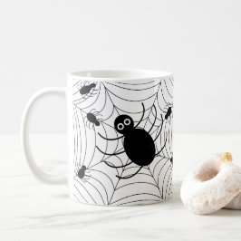 ブラックスパイダーウェブハロウィーンデコール コーヒーマグカップ