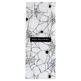 ブラックスパイダーウェブハロウィーンハローフィン ワインギフトバッグ