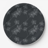 ブラックスパイダーウェブハローウィンパーティ ペーパープレート (正面)