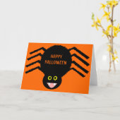 ブラックスパイダーハロウィンカード カード (黄色い花)
