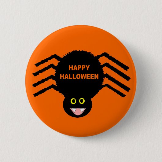 ブラックスパイダーハロウィンボタン 缶バッジ (正面)
