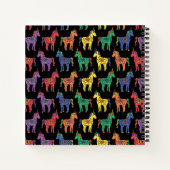 ブラックスパイラルノートにレインボーカラーのユニコーン ノートブック (裏面)