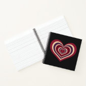 ブラックスパイラルノートレトロ赤いハート ノートブック (内部)