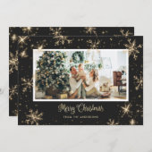 ブラックスパークリスフォトクリスマスカード シーズンカード (正面/裏面)