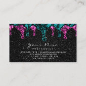 ブラックスパークリーグリッターワックス脱毛ピンクティール（緑がかった色） 名刺 (裏面)