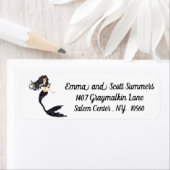 ブラックスパークルグリッターマーメイド住所 シール (インサイチュ)