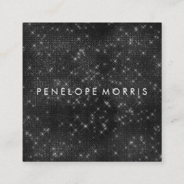 ブラックスパークルグリッター美しいスタイリスト スクエア名刺