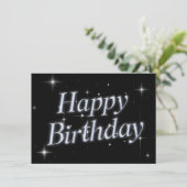 ブラックスパークルメタリックy2kハッピーバースデー カード (スタンド正面)