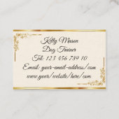 ブラックスパークル金ゴールド文字モノグラム 名刺 (裏面)