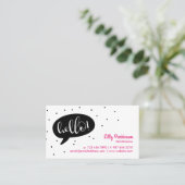 ブラックスピーチバブル&紙吹雪こんにちは! 名刺 (スタンド正面)