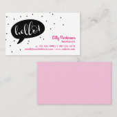 ブラックスピーチバブル&紙吹雪こんにちは! 名刺 (正面/裏面)