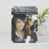 ブラックスファンキーワエレガントールズ卒業招待状 招待状 (スタンド正面)