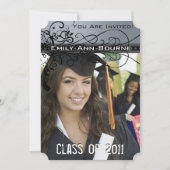 ブラックスファンキーワエレガントールズ卒業招待状 招待状 (正面)