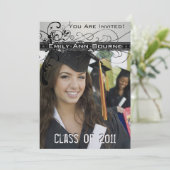 ブラックスファンキーワエレガントールズ卒業招待状 招待状 (スタンド正面)