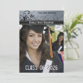 ブラックスファンキーワエレガントールズ卒業招待状 招待状 (スタンド正面)