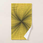 ブラックスプラッシュシンプル付きマスタード バスタオルセット (ハンドタオル)