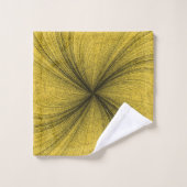 ブラックスプラッシュシンプル付きマスタード バスタオルセット (ウォッシュタオル)