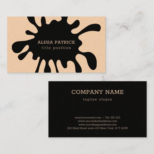 ブラックスプラッシュ名刺 名刺 (正面/裏面)