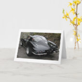 ブラックスプリット窓クラシックのコルベット カード (黄色い花)