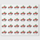 ブラックスプリンガースパニエル犬ドッグ – ツリーを上に表示する車 ラッピングペーパー (フラット)