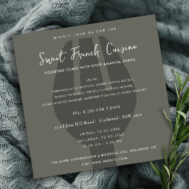 ブラックスプーンフォーク料理クラス招待状テンプレート 招待状