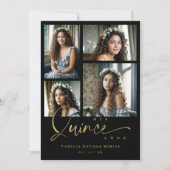 ブラックスペインのトレンディーキンセアニラコラージュ4枚 招待状 (正面)