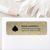 ブラックスペードグリッター差出人住所ラベル ラベル (インサイチュ)