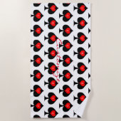 ブラックスペードズティックタックトーサンダーコーブ ビーチタオル (正面)