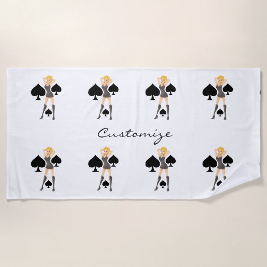 ブラックスペードズブロンドクイーンサンダー_コーブ  ビーチタオル (正面)