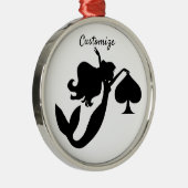 ブラックスペードマーメイドシルエットサンダー_コーブ メタルオーナメント (右)