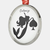 ブラックスペードマーメイドシルエットサンダー_コーブ メタルオーナメント (左)