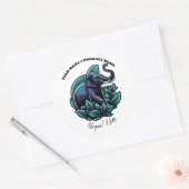 ブラックスペードユニークエレファントセレナーデ ラウンドシール (封筒)