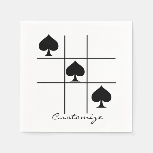 ブラックスペードTic Tac Toe Thunder_Cove スタンダードカクテルナプキン (正面)