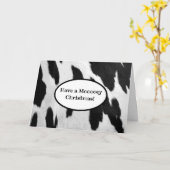 ブラックスポットホルスティンカウハイドルムーイクリスマス カード (黄色い花)