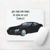 ブラックスポーツカー マウスパッド (マウス)