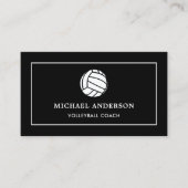 ブラックスポーツモダンプロフェッショナルバレーボールコーチ 名刺 (正面)