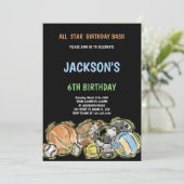 ブラックスポーツ誕生日招待状 招待状 (スタンド正面)