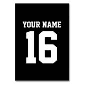 ブラックスポーティチームジャージー テーブルナンバー (裏面)