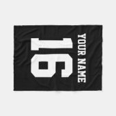 ブラックスポーティチームジャージー フリースブランケット (正面(横))