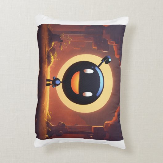 ブラックスマイル：枕 アクセントクッション (裏面(縦))