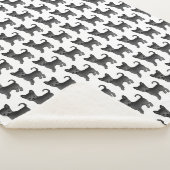 ブラックスムースコートチワワ漫画の犬のパターン シェルパブランケット (3/4)