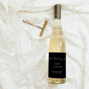 ブラックスモダンクリッ結婚ト ワインラベル