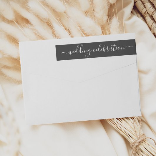 ブラックスモダンクリプトの結婚お祝いアドレス ラップアラウンドラベル