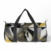 ブラックスモールダッフェルバッグトレンド抽象芸術ホワイト金ゴールド