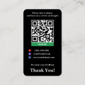 ブラックスモールビジネスグーグルレビューリンクテンプレート 名刺 (裏面)