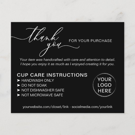 ブラックスモールビジネス タンブラーカップ お手入れ方法 チラシ (正面)