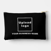 ブラックスモールポーチのビジネス名とロゴ アクセサリーポーチ (裏面)
