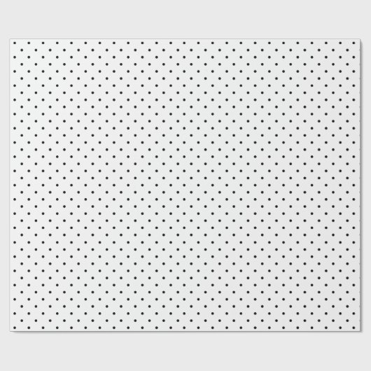 ブラックスモール水玉模様&ホワイトシッククリスマス ラッピングペーパー (フラット)