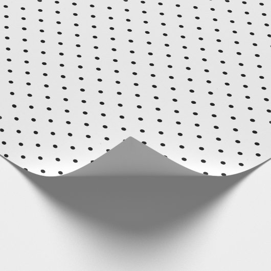 ブラックスモール水玉模様&ホワイトシッククリスマス ラッピングペーパー (角)